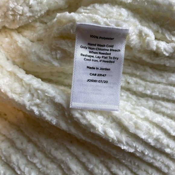 Talbots Chenille Sweater Womens Medium Off White Classic Chunky Preppy Knit NEW - Picture 5 of 9
